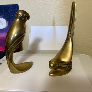 Elegant Gold Parrot Sculptures